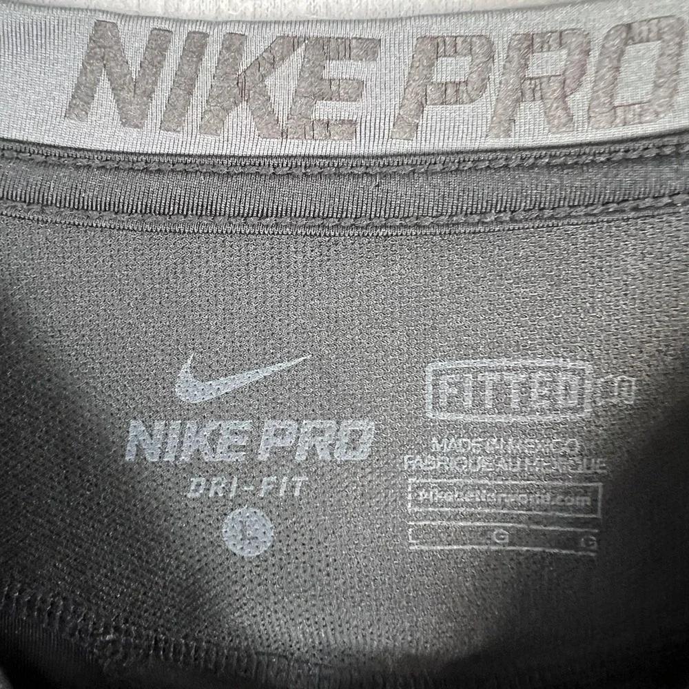 Nike Pro Shirt Mens Large Cool Fitted Long Sleeve Running Training Stretch Vent